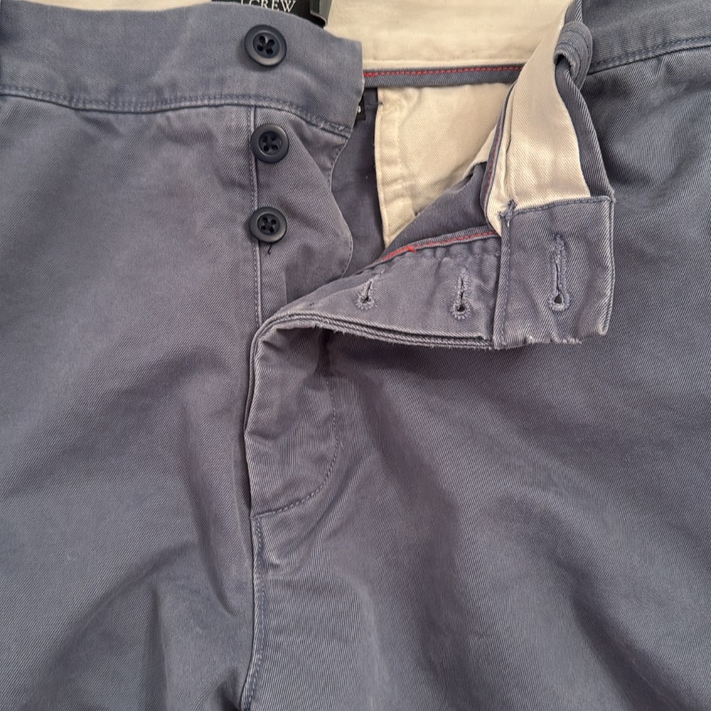 Vintage J. Crew Men's Button Fly Slate Blue Chinos. Size 34 x 30.